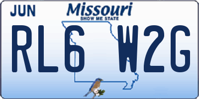 MO license plate RL6W2G
