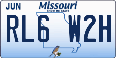 MO license plate RL6W2H