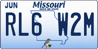 MO license plate RL6W2M