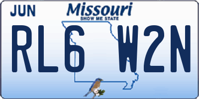 MO license plate RL6W2N