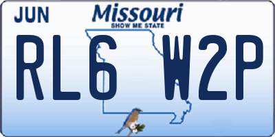 MO license plate RL6W2P