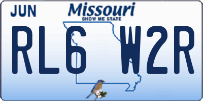 MO license plate RL6W2R