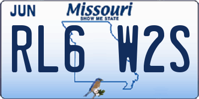 MO license plate RL6W2S