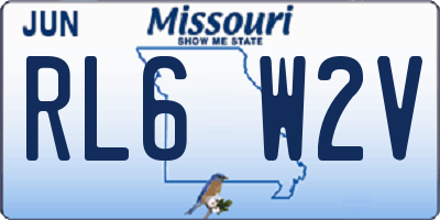 MO license plate RL6W2V