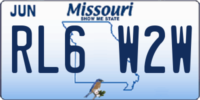 MO license plate RL6W2W
