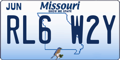 MO license plate RL6W2Y