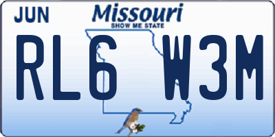 MO license plate RL6W3M