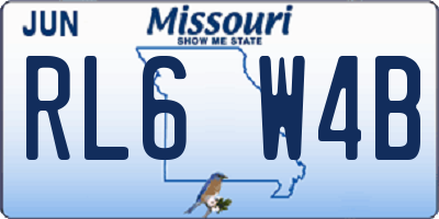 MO license plate RL6W4B