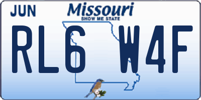 MO license plate RL6W4F