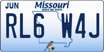 MO license plate RL6W4J