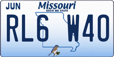MO license plate RL6W4O