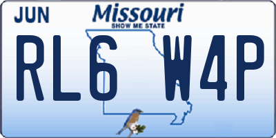 MO license plate RL6W4P