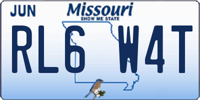 MO license plate RL6W4T
