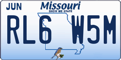 MO license plate RL6W5M