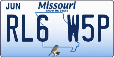 MO license plate RL6W5P