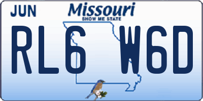 MO license plate RL6W6D