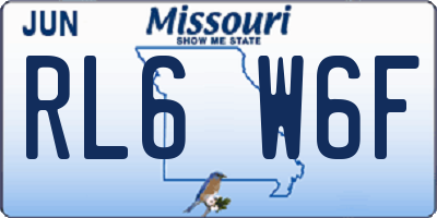 MO license plate RL6W6F