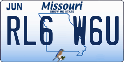 MO license plate RL6W6U