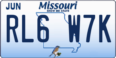 MO license plate RL6W7K