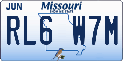 MO license plate RL6W7M