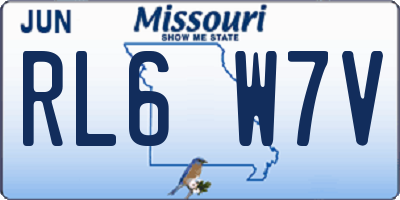 MO license plate RL6W7V