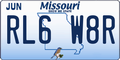 MO license plate RL6W8R