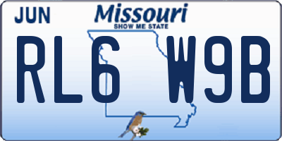 MO license plate RL6W9B