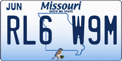 MO license plate RL6W9M