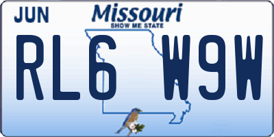 MO license plate RL6W9W