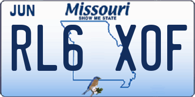 MO license plate RL6X0F