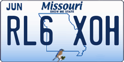 MO license plate RL6X0H