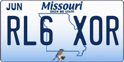 MO license plate RL6X0R