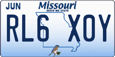 MO license plate RL6X0Y