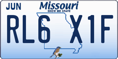 MO license plate RL6X1F