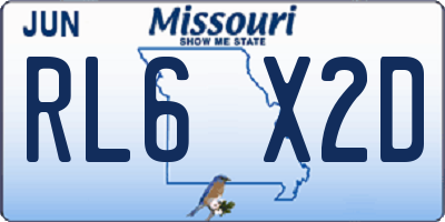 MO license plate RL6X2D