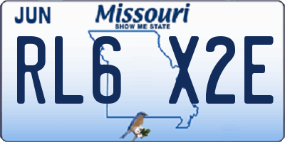 MO license plate RL6X2E