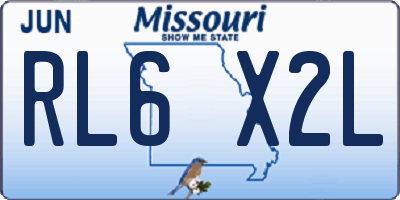 MO license plate RL6X2L