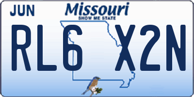 MO license plate RL6X2N