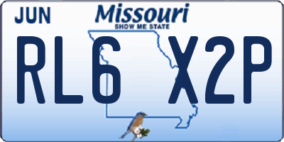 MO license plate RL6X2P