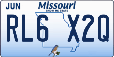 MO license plate RL6X2Q