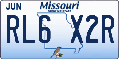 MO license plate RL6X2R