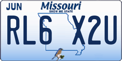 MO license plate RL6X2U