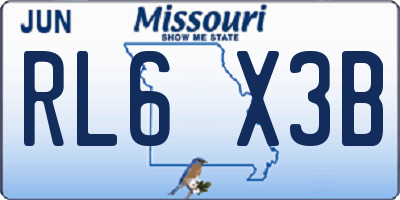 MO license plate RL6X3B
