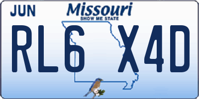 MO license plate RL6X4D