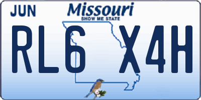 MO license plate RL6X4H