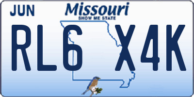 MO license plate RL6X4K