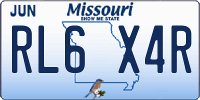 MO license plate RL6X4R