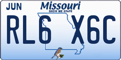 MO license plate RL6X6C