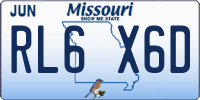 MO license plate RL6X6D