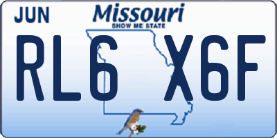 MO license plate RL6X6F